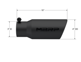 Universal 4.5 Angled MBRP Black Series Exhaust Tail Pipe Tip MBRP