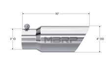 Load image into Gallery viewer, Exhaust Tip 4 Inch O.D. Dual Wall Angled 3 Inch Inlet 10 Inch Length T304 Stainless Steel MBRP