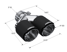 Load image into Gallery viewer, Carbon Fiber Tip 3.0 Inch ID 4.0 Inch OD Dual Out 9.87 Inch Length Dual Wall MBRP