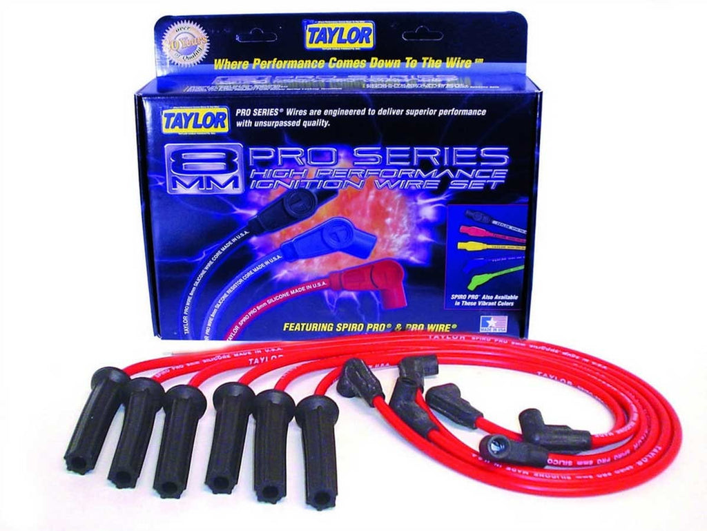 Red Spiro-Pro 6 Cylinder Plug Wire Set - Taylor Cable 72200
