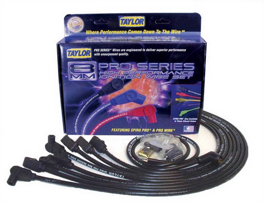 SBC 8MM Pro Race Wires- Black - Taylor Cable 76028