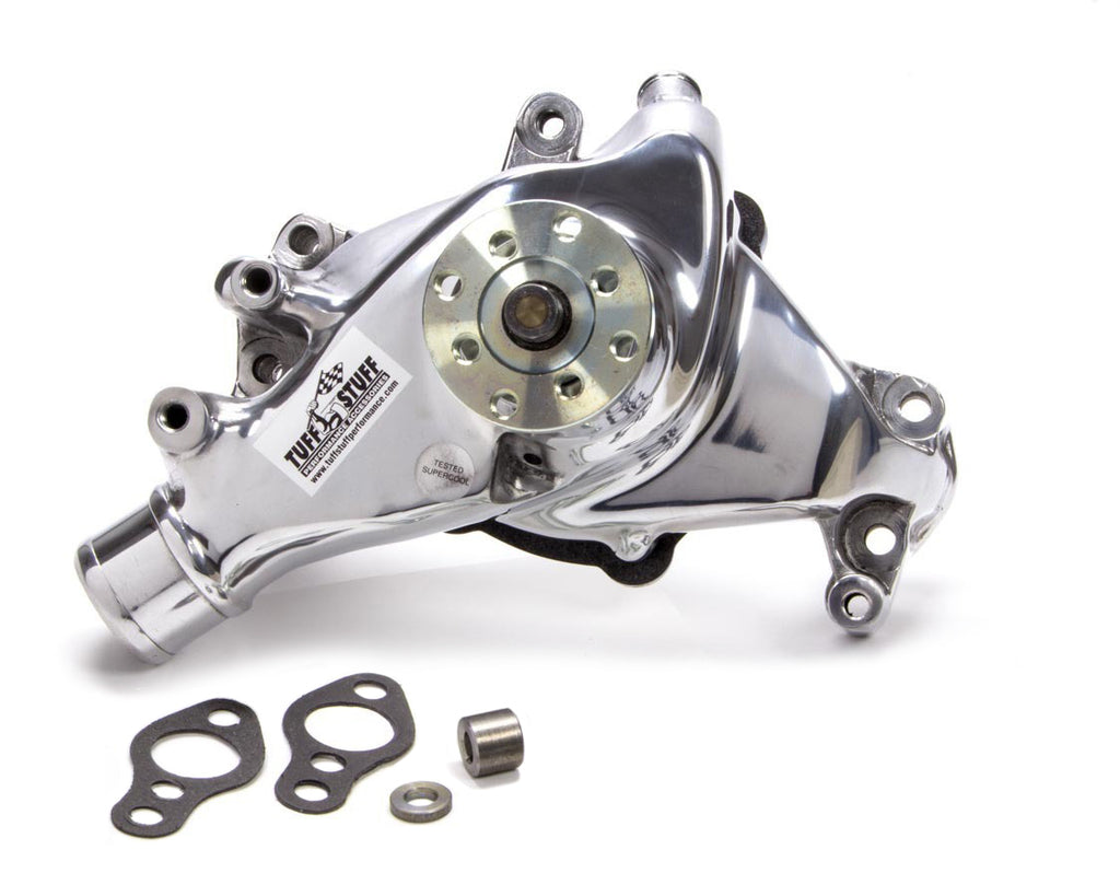 69-96 SBC Water Pump Long Polished SuperCool - Tuff Stuff Performance Accessories 1448NB