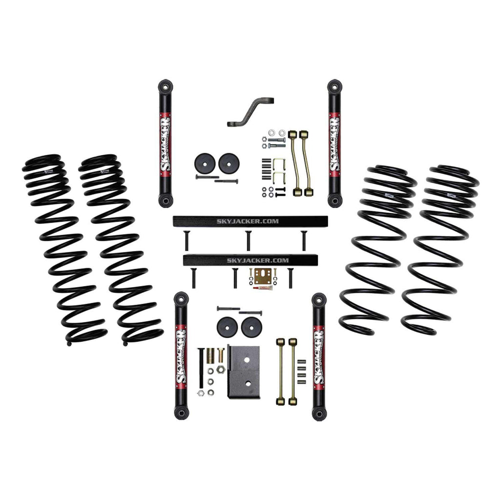 4 Inch Component Box With Dual Rate Long Travel Coil Springs with Lower Links 03-06 Jeep Wrangler TJ Skyjacker
