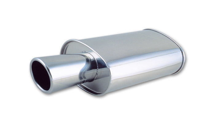 STREETPOWER Oval Muffler w/ 4in Round Angle Cut - Vibrant Performance 1046