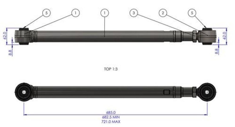 SuperPro 08-21 Toyota Land Cruiser 200 Series HD Adj. Rear Lower Trailing Arm Set SPRTRC1139