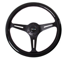 Load image into Gallery viewer, NRG Classic Wood Grain Steering Wheel (350mm) Black Paint Grip w/Black 3-Spoke Center NRGST-015BK-BK