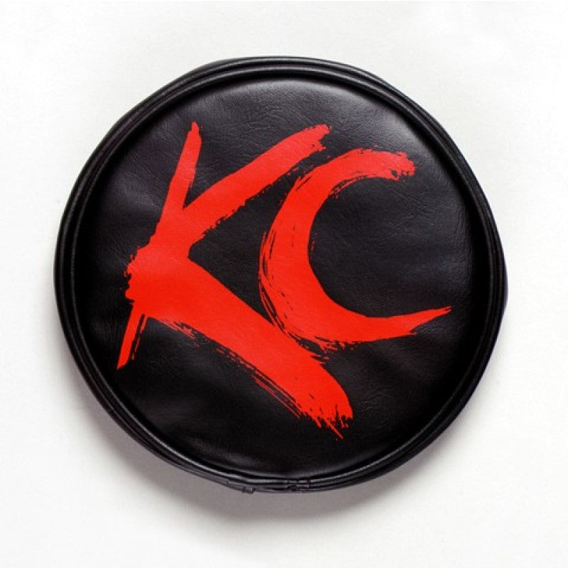 KC HiLiTES 6in. Round Soft Cover (Pair) - Black w/Yellow KC Logo KCL5102