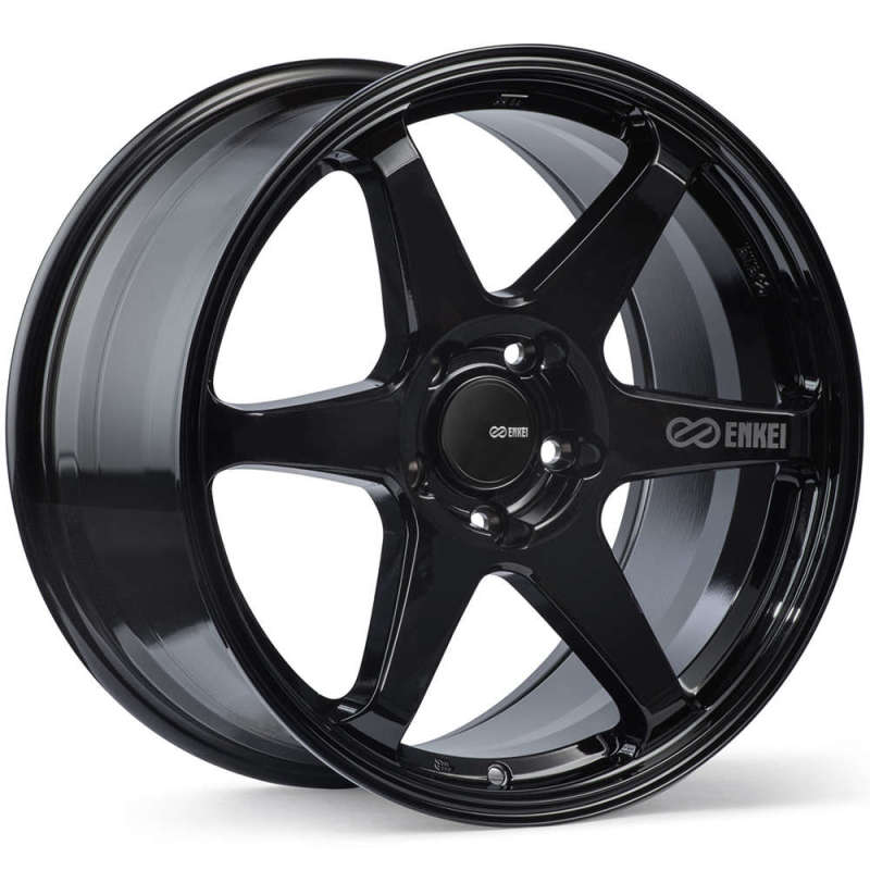 Enkei T6R 18x9.5 45mm Offset 5x120 Bolt Pattern 72.6 Bore Gloss Black Wheel ENK539-895-1245BK