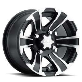 ITP SS 312 14x6 / 4x156 BP / 4+2 Offset Black w/ Machined Wheel