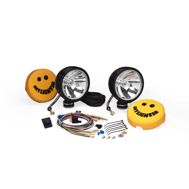 KC HiLiTES Daylighter 6in. Halogen Light 100w Spot Beam (Pair Pack System) - Black SS KCL238