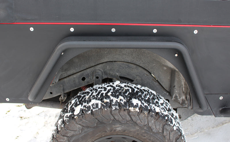 Fishbone Offroad 97-06 Jeep Wrangler TJ Steel Tube Fenders Front 3In Flare - Blk Textured Powdercoat FBOFB23029F