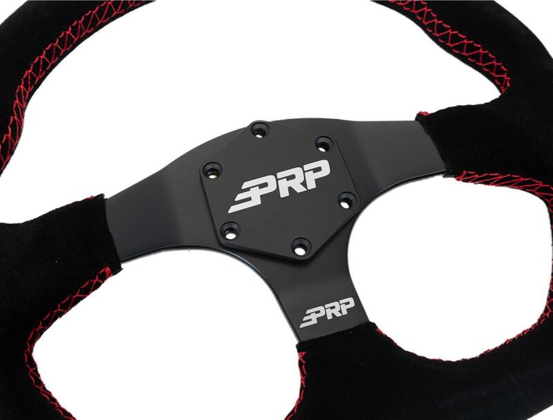 PRP Suede D-Shape Steering Wheel - Red PRPG253