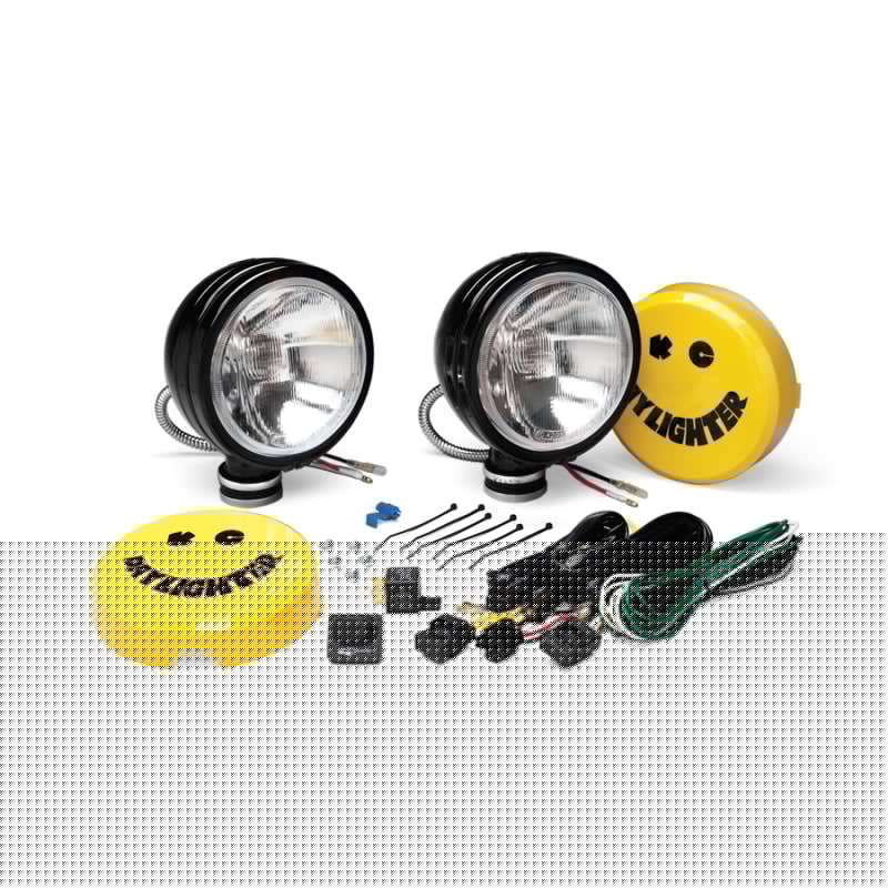KC HiLiTES Daylighter 6in. Halogen Light 100w Spread Beam (Pair Pack System) - Black SS KCL234
