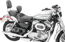 Load image into Gallery viewer, Mustang 04-21 Harley Sportster 3.3 Wide Stud Touring Solo Seat w/Driver Backrest - Black