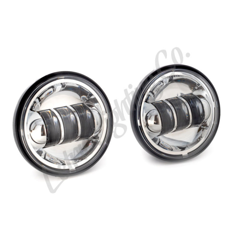Letric Lighting 1997+ Universal 4 1/2In Black LED Auxiliary Passing Light - Chrome LETLLC-LPL-C