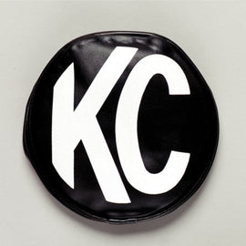 KC HiLiTES 6in. Round Soft Cover (Pair) - Black w/White KC Logo KCL5100