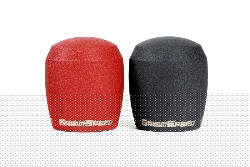 GrimmSpeed Stubby Shift Knob Stainless Steel Red - M12x1.25 GRM380003