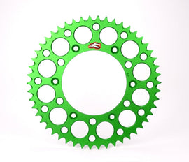 Renthal 04-23 Kawasaki KX 125/ 2T/ X/ XC/ KX450XC Rear Grooved Sprocket - Green 520-51P Teeth REN112U-520-51GEGN