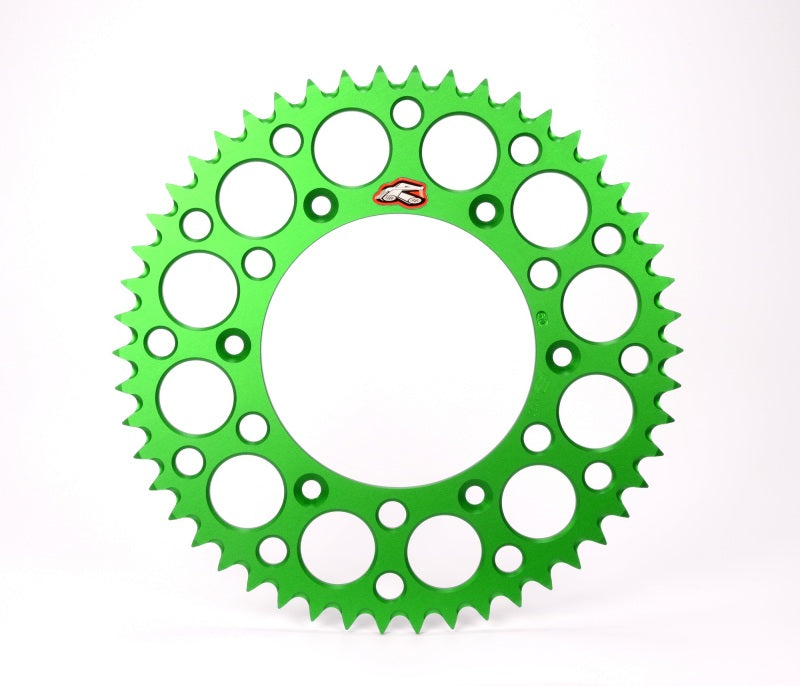 Renthal 98-24 Kawasaki KX 80/85L/85II/100/112 Rear Grooved Sprocket - Green 420-51P Teeth REN191U-420-51GEGN
