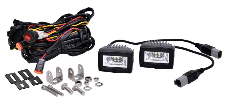 KC HiLiTES C-Series C2 LED 2in. Backup Area Flood Light 20w (Pair Pack System) - Black KCL519