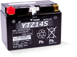 Yuasa YTZ14S Maintenance Free AGM 12 Volt Battery
