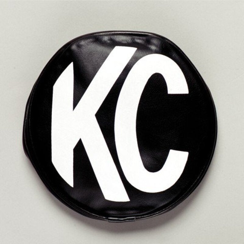 KC HiLiTES 6in. Round Soft Cover (Pair) - Black w/White KC Logo KCL5100