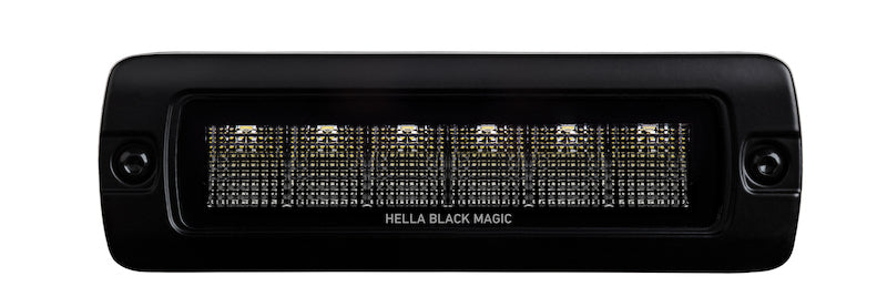 Hella Universal Black Magic 6 L.E.D. Flush Mount Mini Light Bar - Flood Beam HELLA358176221