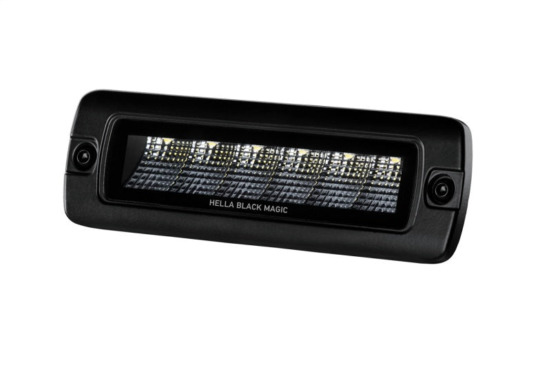 Hella Universal Black Magic 6 L.E.D. Flush Mount Mini Light Bar - Flood Beam HELLA358176221