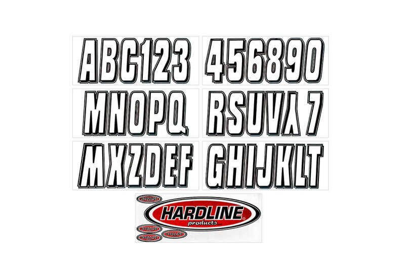 Hardline Boat Lettering Registration Kit 3 in. - 320 Silver/Black HRLSIBLK320