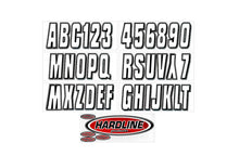 Load image into Gallery viewer, Hardline Boat Lettering Registration Kit 3 in. - 320 Silver/Black HRLSIBLK320