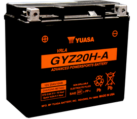 Yuasa GYZ20HA High Performance Maintenance Free AGM 12 Volt Battery