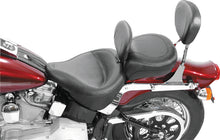 Load image into Gallery viewer, Mustang 00-15 Harley Softail Standard Rear Tire Wide Touring Solo Seat w/Driver Backrest - Black