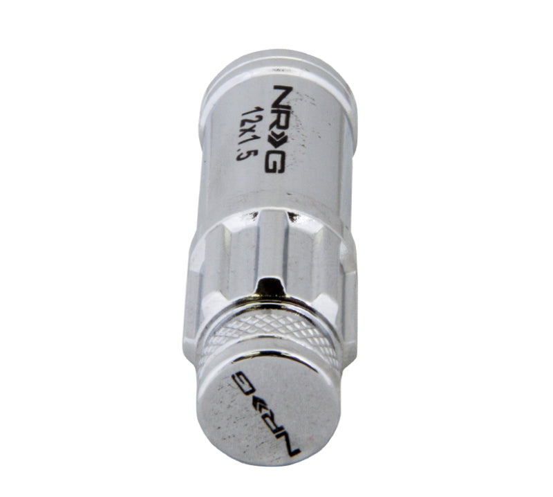 NRG 700 Series M12 X 1.5 Steel Lug Nut w/Dust Cap Cover Set 21 Pc w/Locks & Lock Socket - Silver NRGLN-LS700SL-21