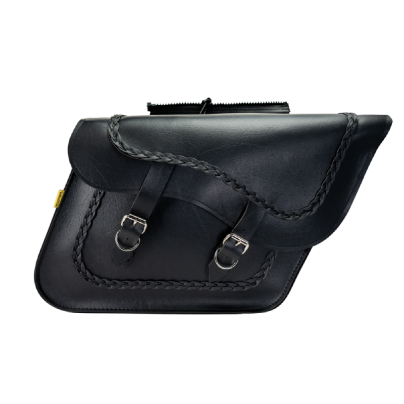 Willie & Max Universal Braided Large Slant Saddlebags (16 in L x 11 in H x 6.5 in W) - Black WAM58709-20