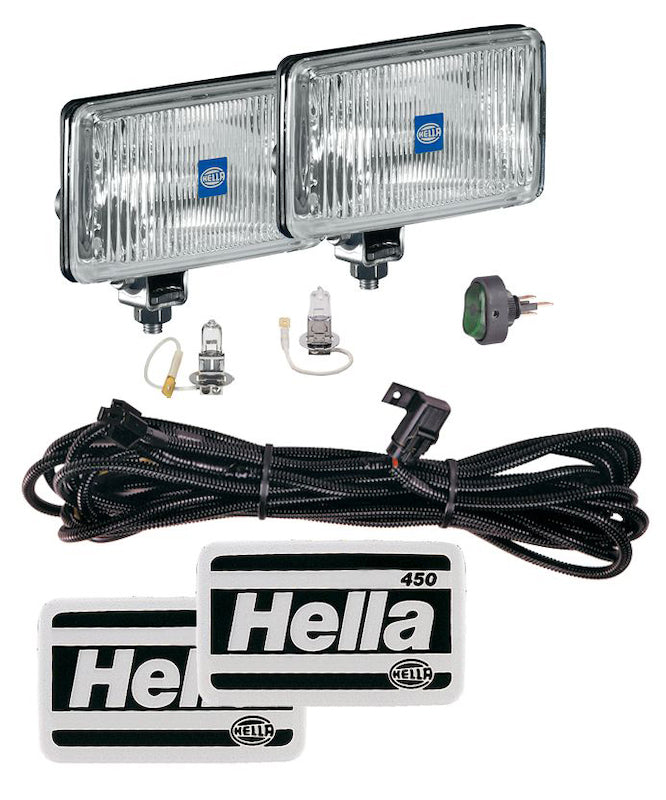 Hella 450 H3 12V SAE/ECE Fog Lamp Kit Clear - Rectangle (Includes 2 Lamps) HELLA005860601
