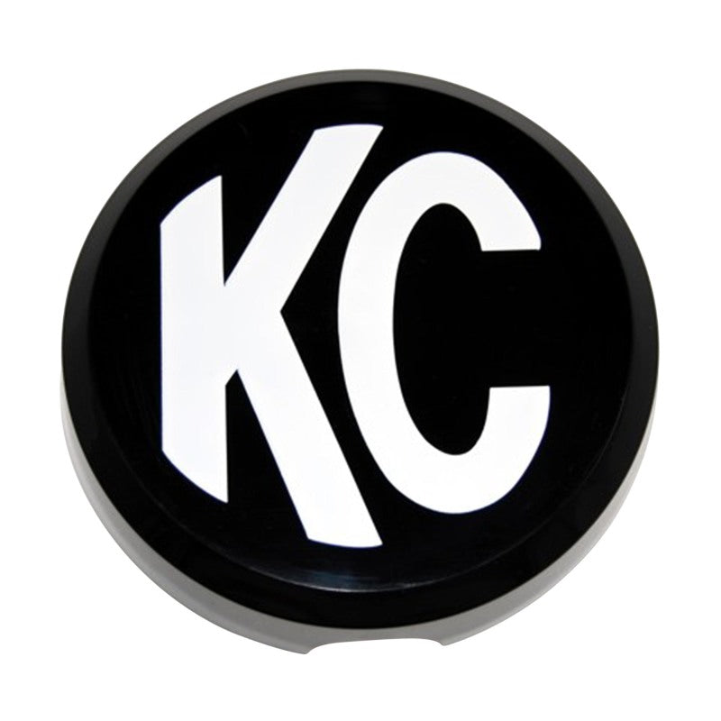 KC HiLiTES 6in. Round Hard Cover for Daylighter/SlimLite/Pro-Sport (Single) - Black w/White KC Logo KCL5105