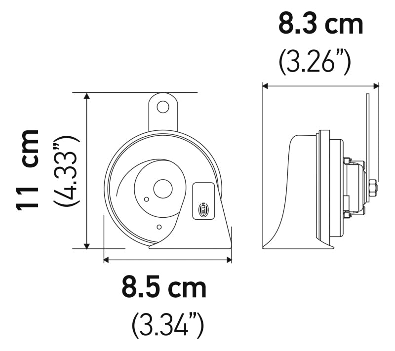 Hella Twin Trumpet Horn Kit 12V 400/500Hz (007424804 = 007424801) HELLA007424801