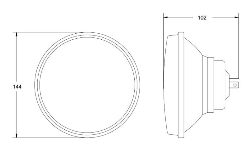 Hella Vision Plus 5-3/4in Round Conversion H4 Headlamp High/Low Beam - Single Lamp HELLA002850001