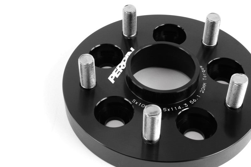 PERRIN Subaru/Toyota/Scion 20mm Wheel Adapter (Bolt-On Type) 5x100 to 5x114.3 w/56mm Hub - Pair PERPSP-WHL-220BK