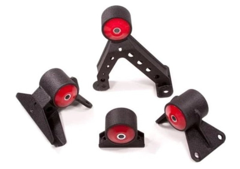 Innovative 07-13 Mitsubishi Evolution 4B11T Black Steel Mounts 75A Bushings INM70750-75A