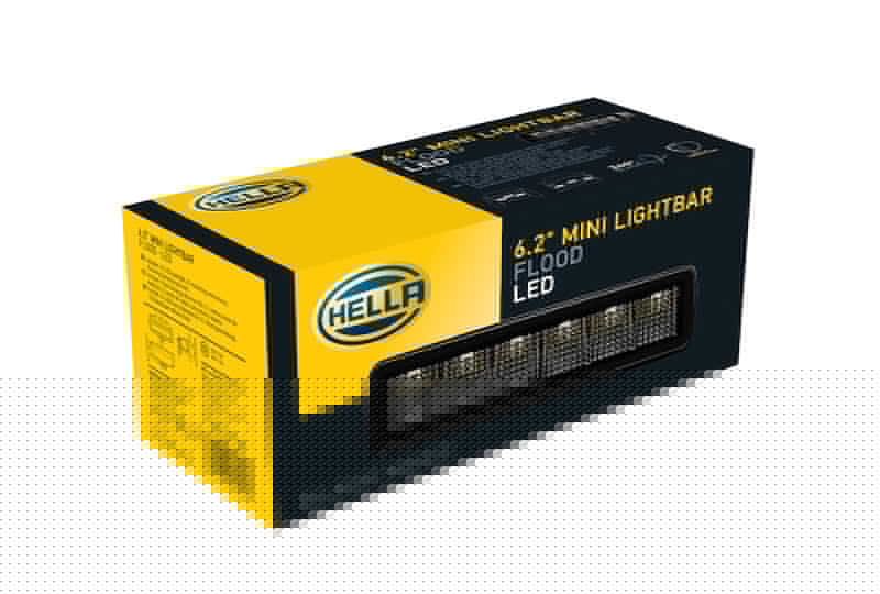 Hella Universal Black Magic 6 L.E.D. Mini Light Bar - Flood Beam HELLA358176201