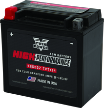 Load image into Gallery viewer, Twin Power YTX14 High Performance Battery Replaces H-D 65948-00 Made in USA 200 CCA TWP485002