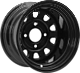 ITP Delta Steel 12x7 / 4/137 12mm BP / 4+3 Offset Black Wheel ITP1222863014B