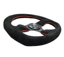 Load image into Gallery viewer, NRG Reinforced Steering Wheel (320mm Horizontal / 330mm Vertical) Suede w/Red Stitch NRGRST-009S-RS