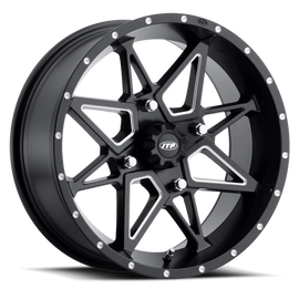 ITP Tornado 14X7 / 4x136 BP / 5+2 Offset Matte Black w/ Milled Accents Wheel