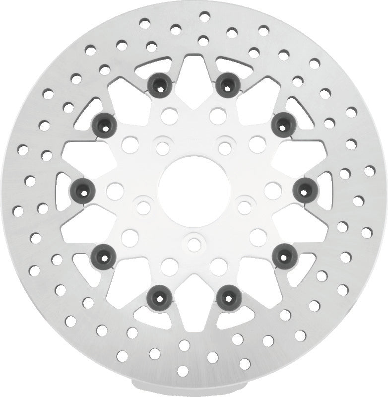 Twin Power 08-Up FLH FLT Rear 11.8in Floating Rotor Mesh Silver TWP666828