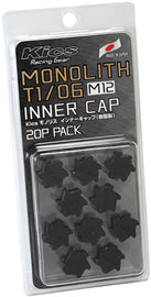 Project Kics M12 Monolith Cap - Black (Only Works For M12 Monolith Lugs) - 20 Pcs PJKWCMF1K