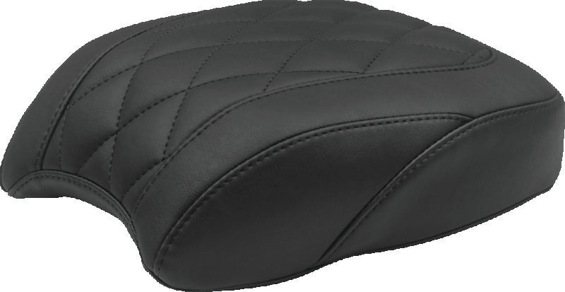 Mustang 97-21 Harley Touring Sissy Bar Pad (12 inch x 9 inch) Diamond Stitch- Black