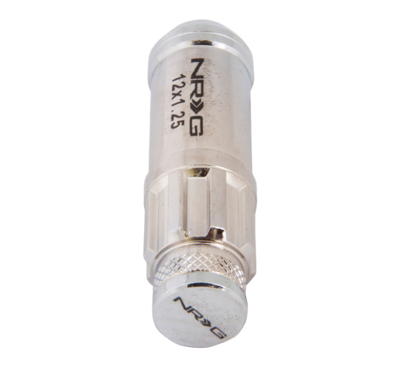 NRG 700 Series M12 X 1.25 Steel Lug Nut w/Dust Cap Cover Set 21 Pc w/Locks & Lock Socket - Silver NRGLN-LS710SL-21