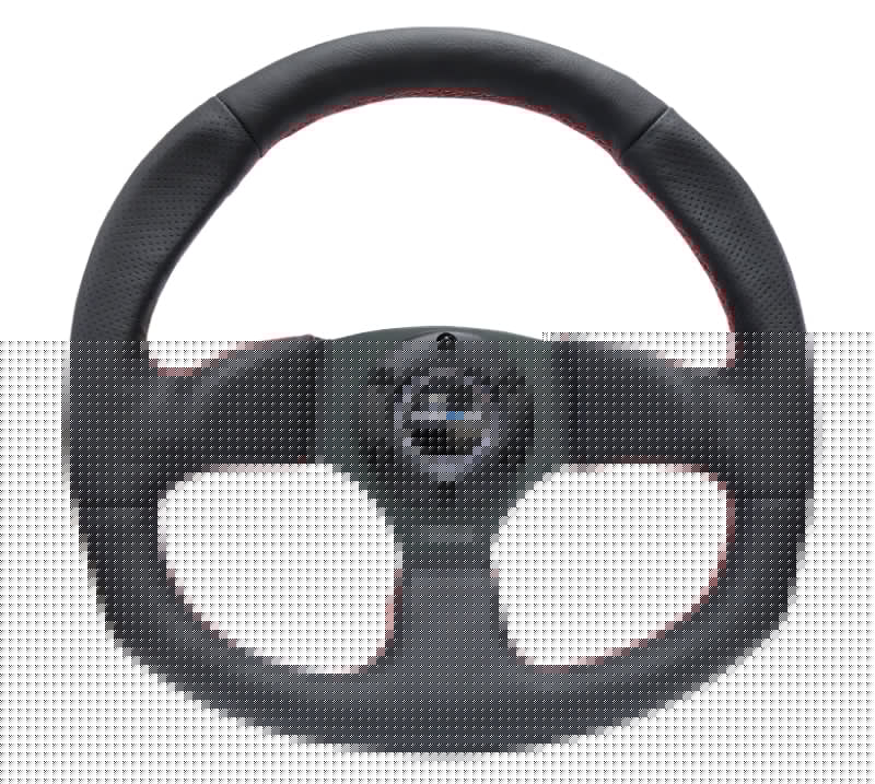 NRG Reinforced Steering Wheel (320mm Horizontal / 330mm Vertical) Leather w/Red Stitching NRGRST-009R-RS